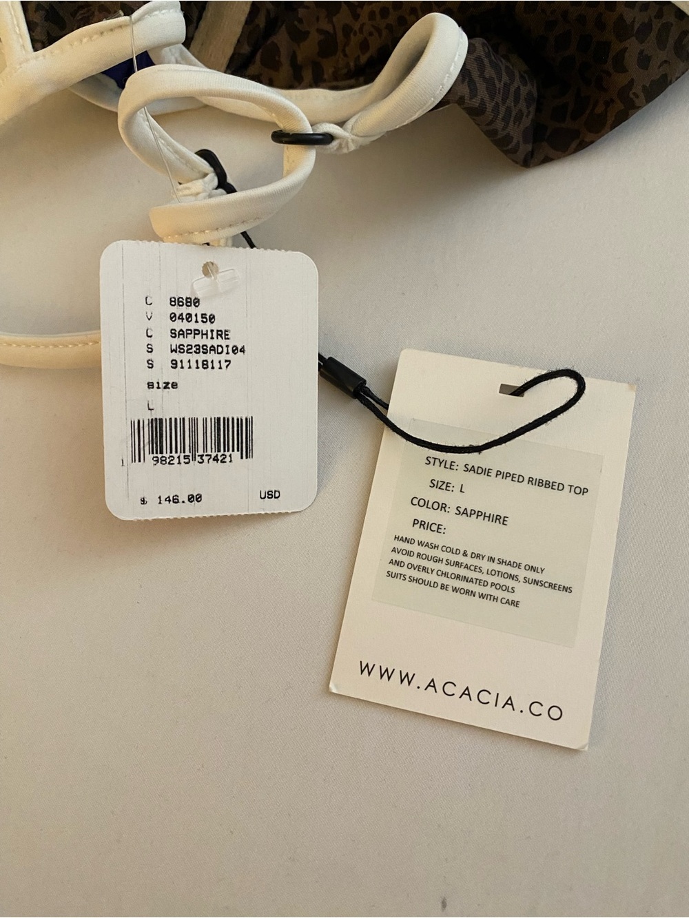 NWT Acacia Swimwear Sadie Ribbed Piped Top - Picture 12 of 12
